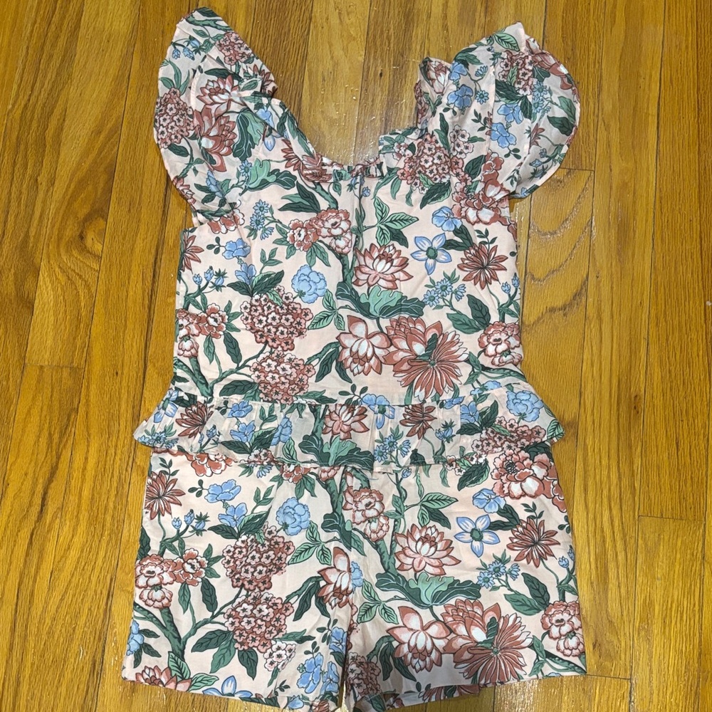 Janie and Jack Floral Print Romper